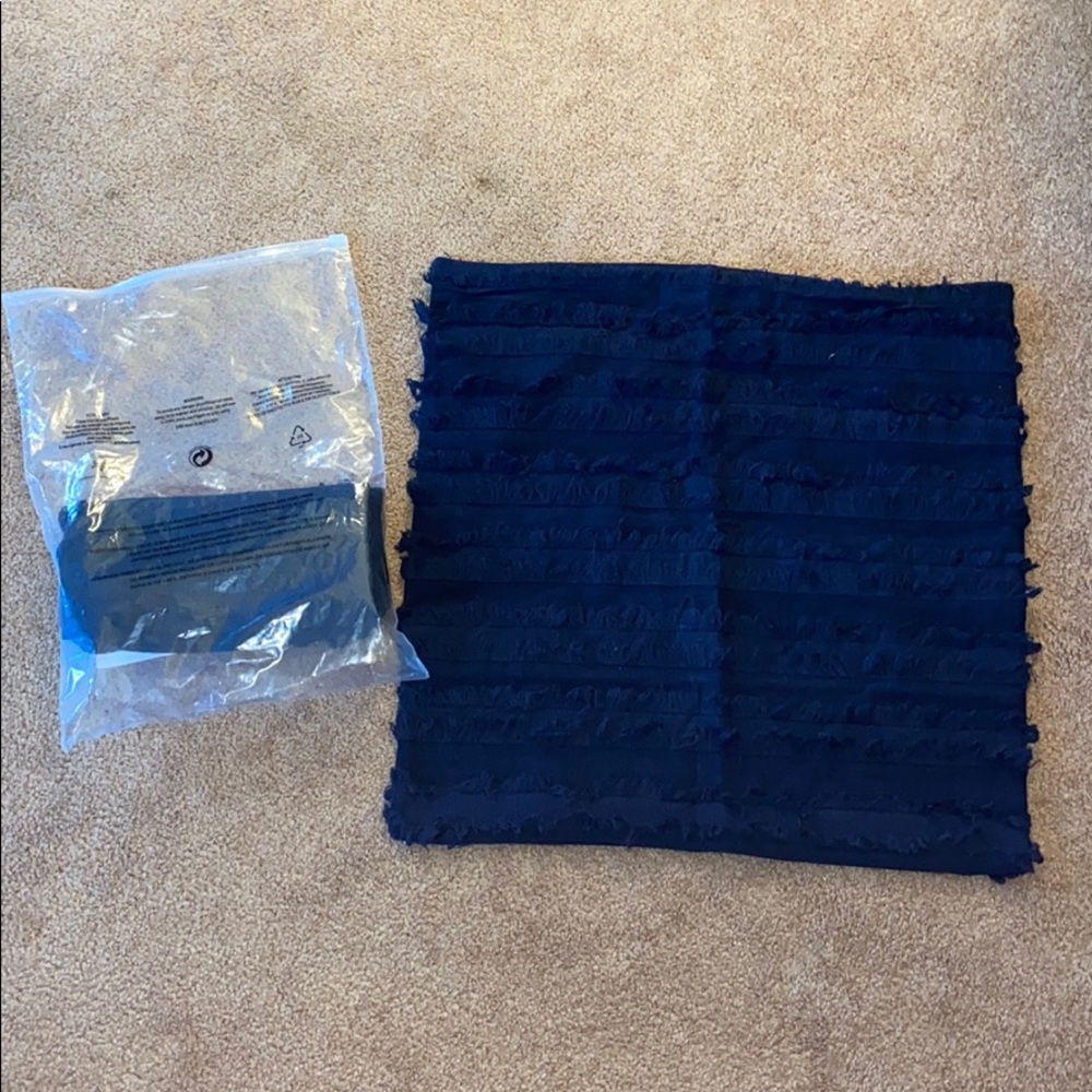Navy Ruffled Pillow Covers